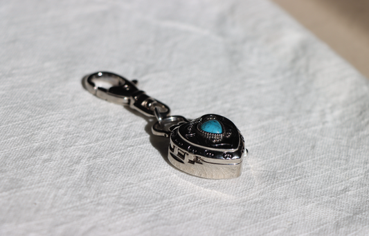 Avon Blue heart Charm/Locket with Watch Inside