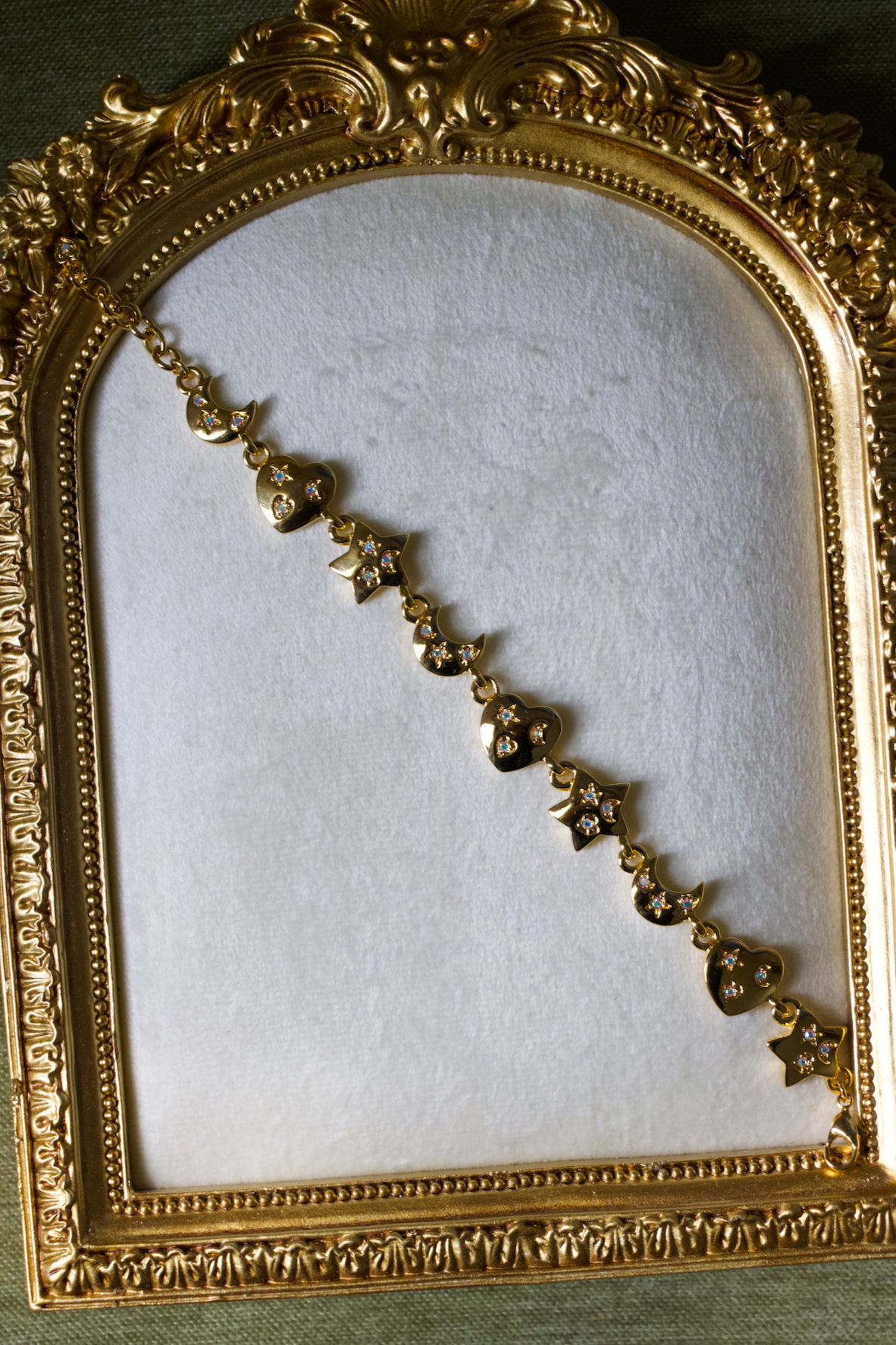 Kirks Folly Vintage Moon Star and Heart Charm Bracelet