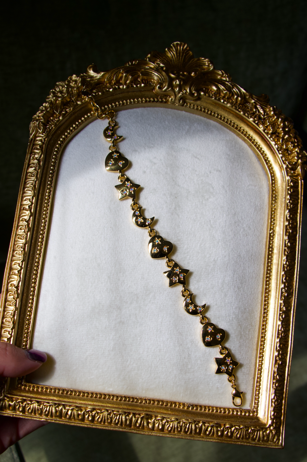 Kirks Folly Vintage Moon Star and Heart Charm Bracelet