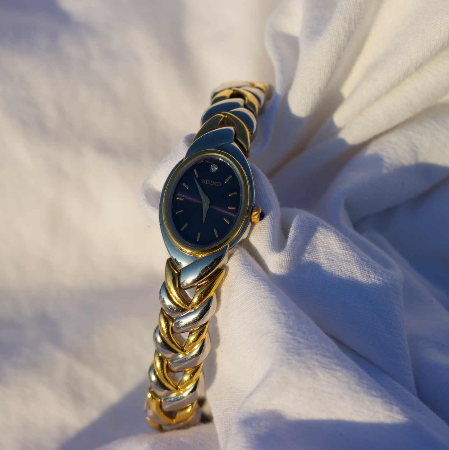 Seiko Two Tone Watch/Blue Face