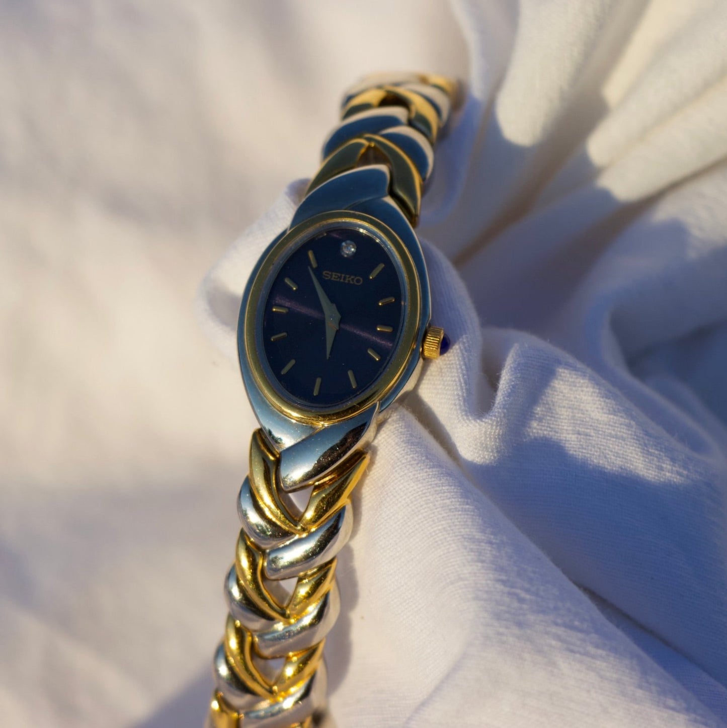 Seiko Two Tone Watch/Blue Face