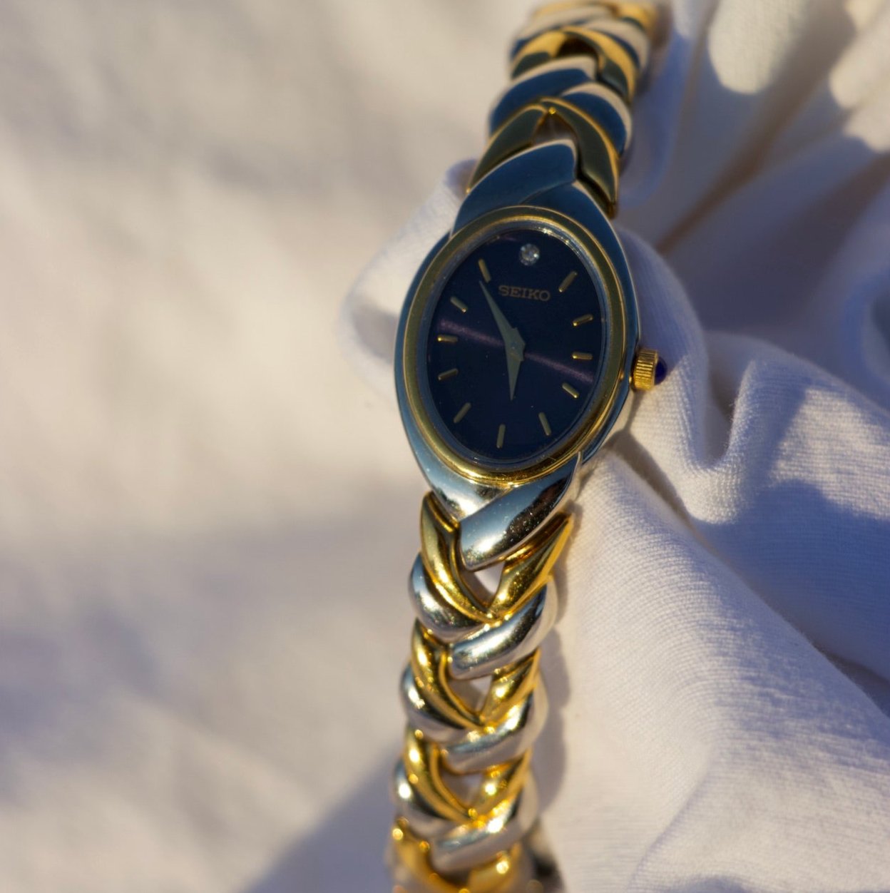 Seiko Two Tone Watch/Blue Face