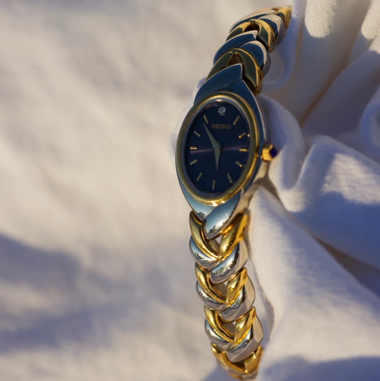 Seiko Two Tone Watch/Blue Face