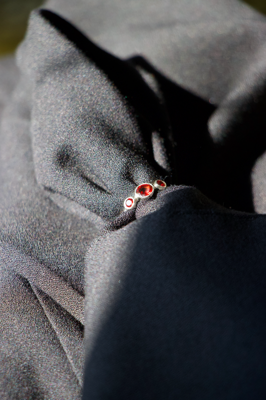 Sterling Silver 3 Stone Garnet Ring