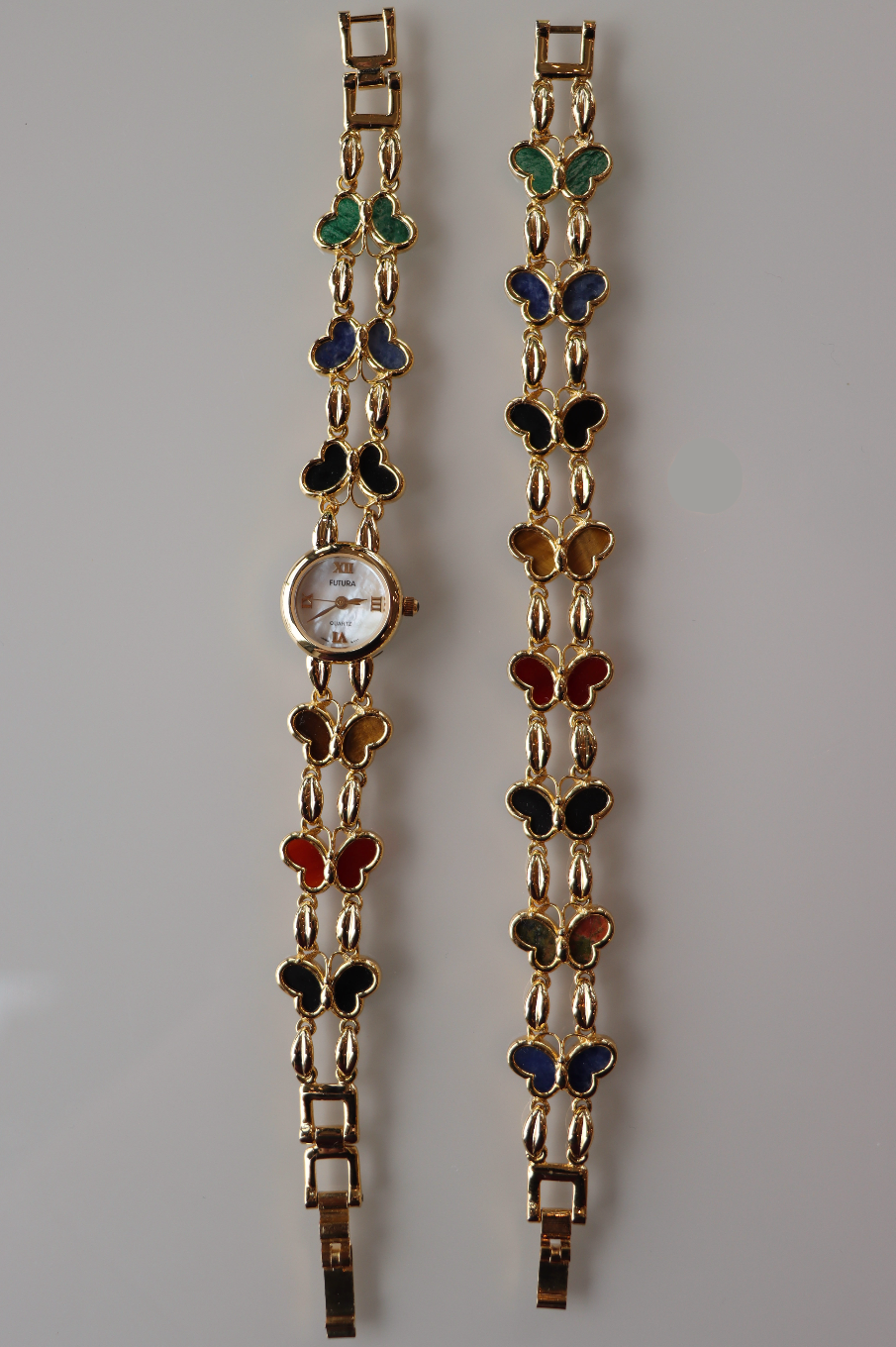 Futura: Vintage Enamel Butterfly Watch with Matching Bracelet