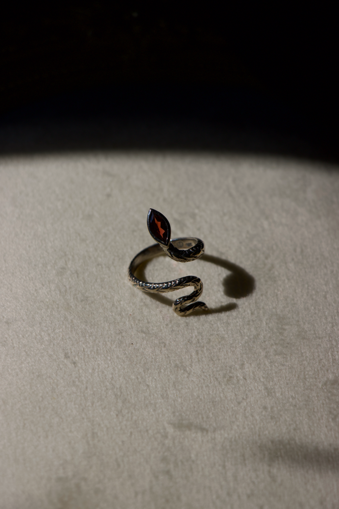 Sterling Silver Garnet Snake