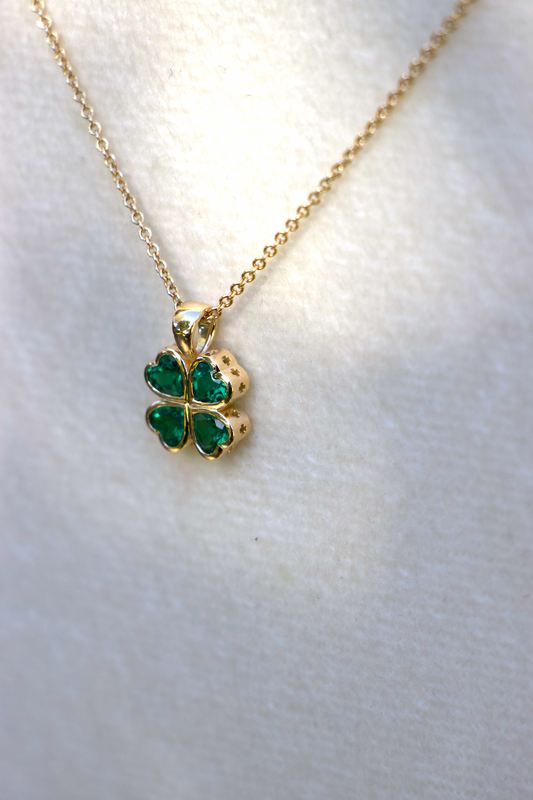 Summer's Clover-14k Gold Clover Pendant